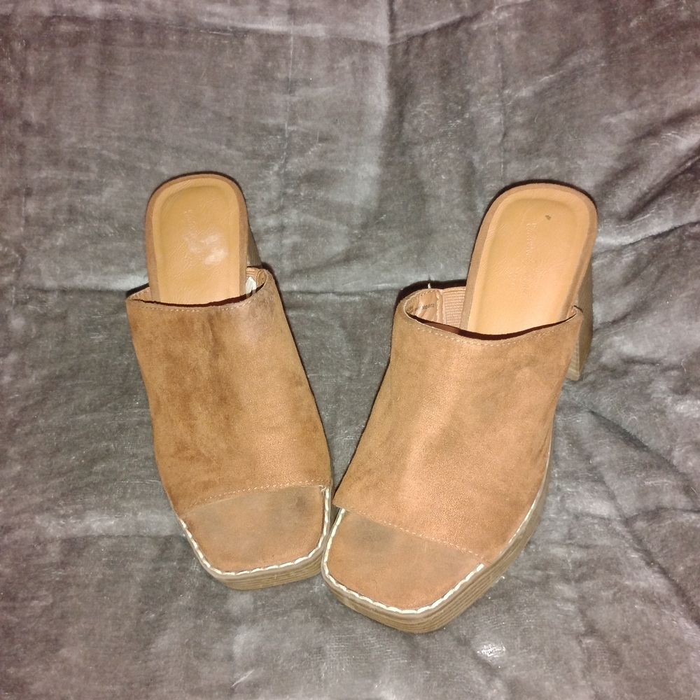 Universal Thread Brown Open-Toe Mules - image 1
